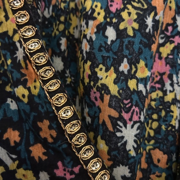 Free People Gardenia Tunic mixed print with metallic sequin trim - Picture 5 of 10